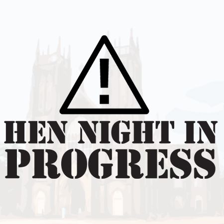 Warning Hen Night in Progress Iron on Transfer